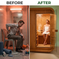 AuroraTherm Cedar Indoor Sauna — Before & After
