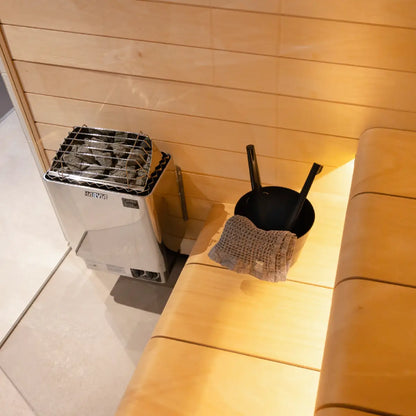 Harvia KIP80B Stainless Steel 8KW Sauna Heater with built-in control - Finnish Sauna Builders